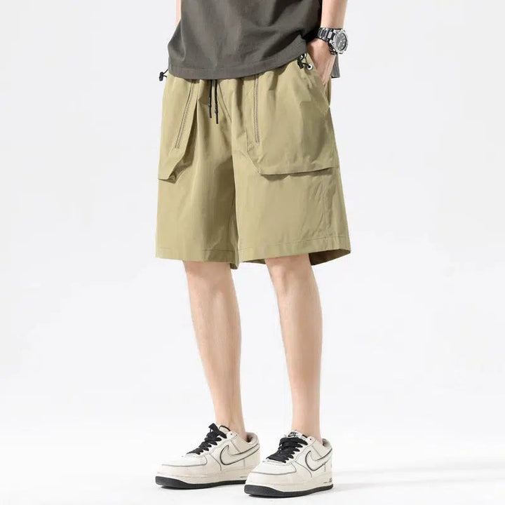 Loose Drawstring Casual Cargo Shorts