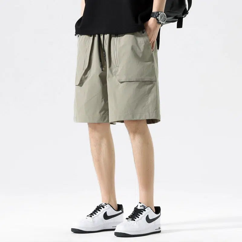 Loose Drawstring Casual Cargo Shorts