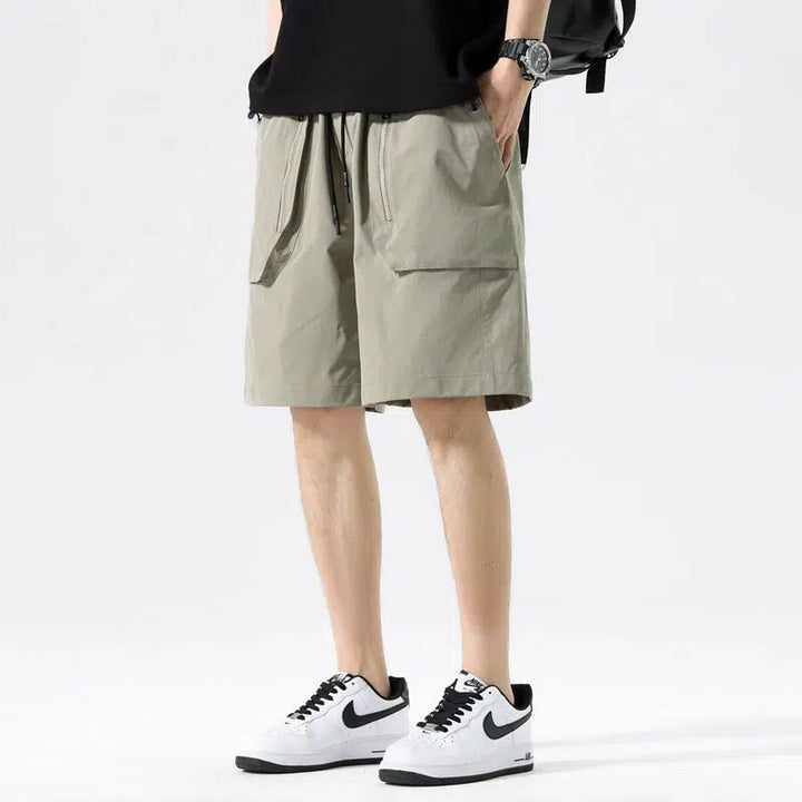 Loose Drawstring Casual Cargo Shorts