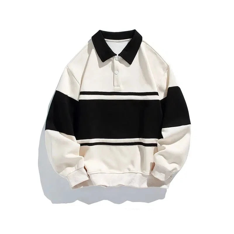 Loose Fit Color Block Polo Shirt