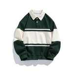 Loose Fit Color Block Polo Shirt