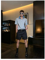 Loose Fit Contrast Color Polo Shirt