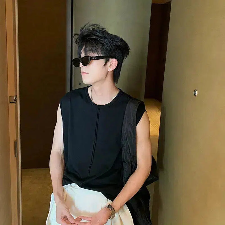 Loose Fit Crew Neck Tank Top