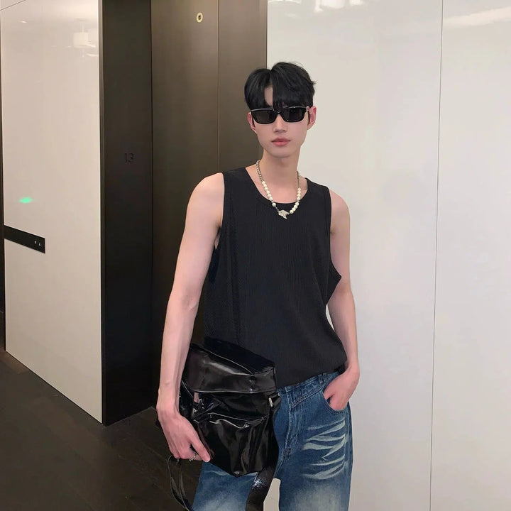 Loose Fit Crew Neck Tank Top