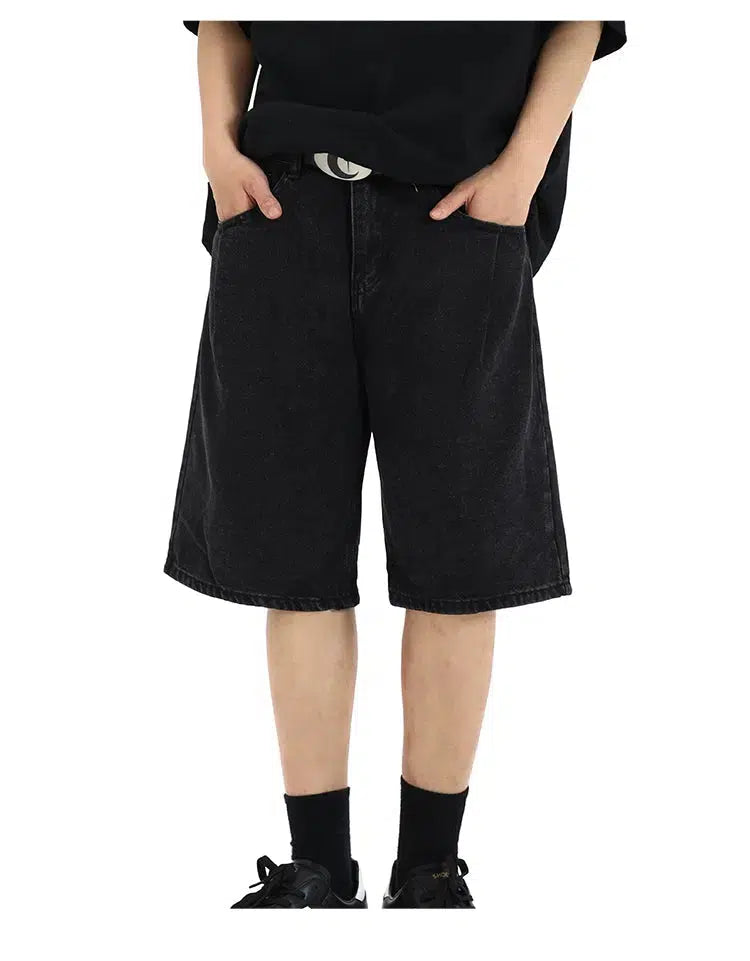 Loose Fit Denim Shorts