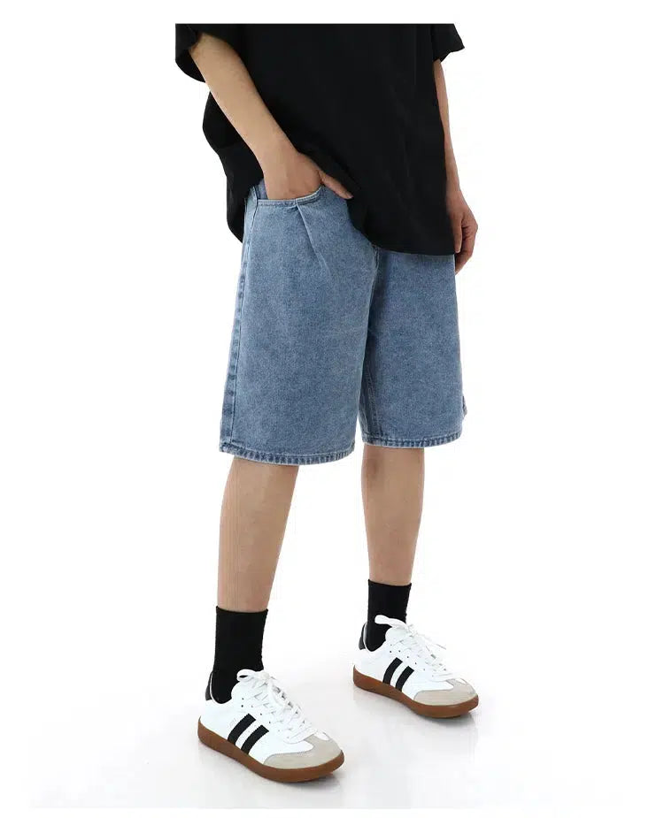 Loose Fit Denim Shorts
