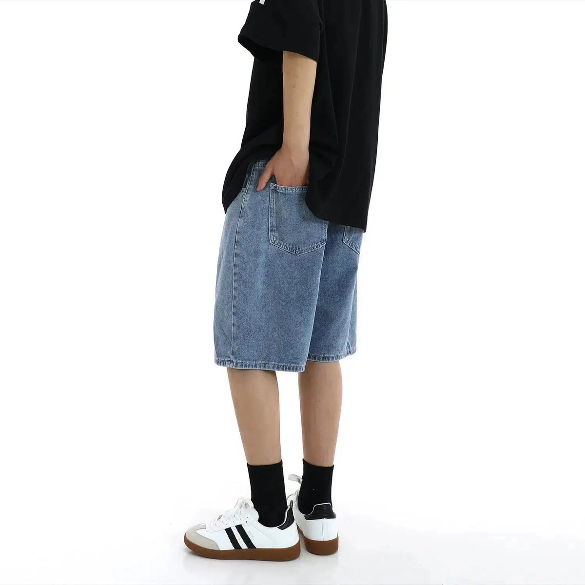 Loose Fit Denim Shorts