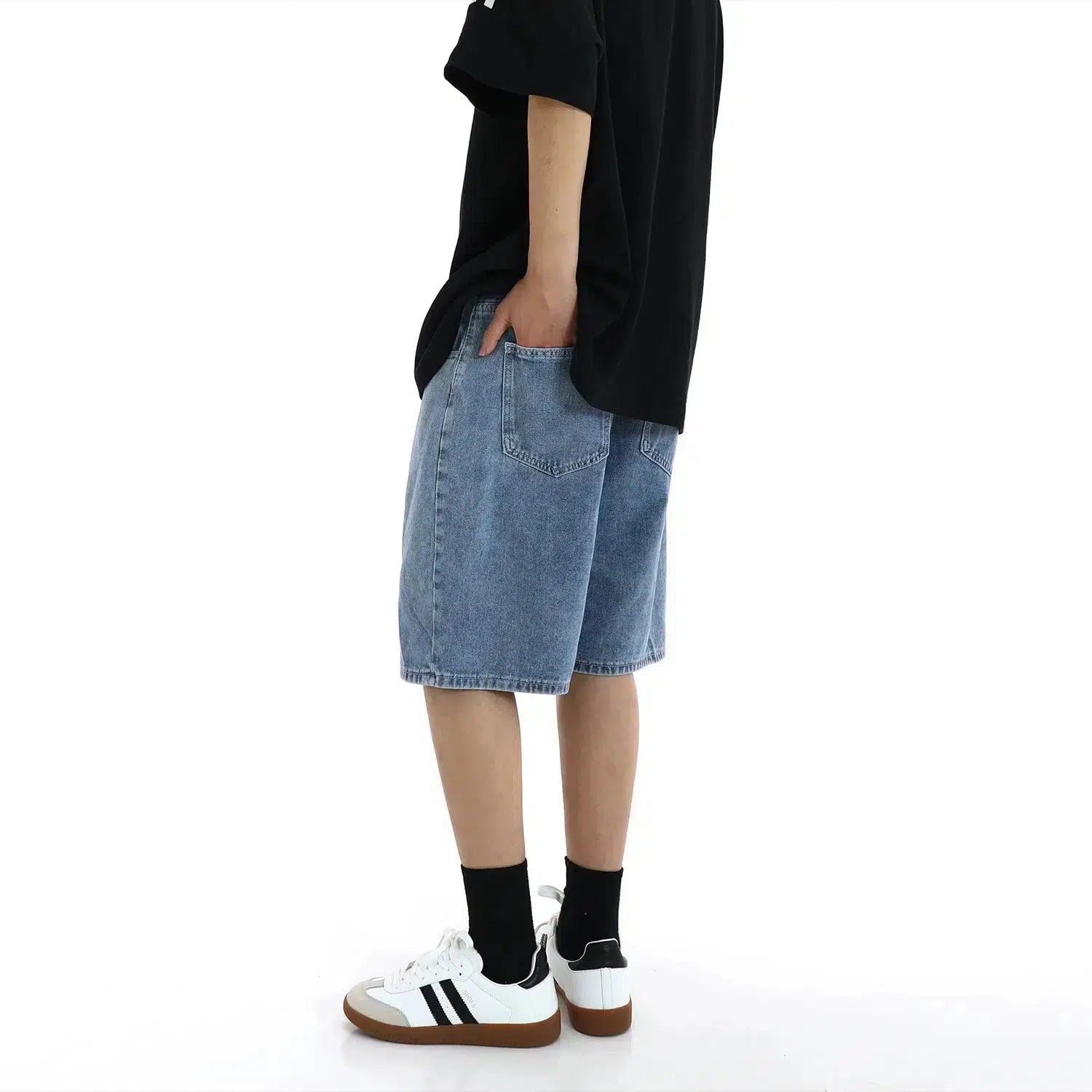 Loose Fit Denim Shorts