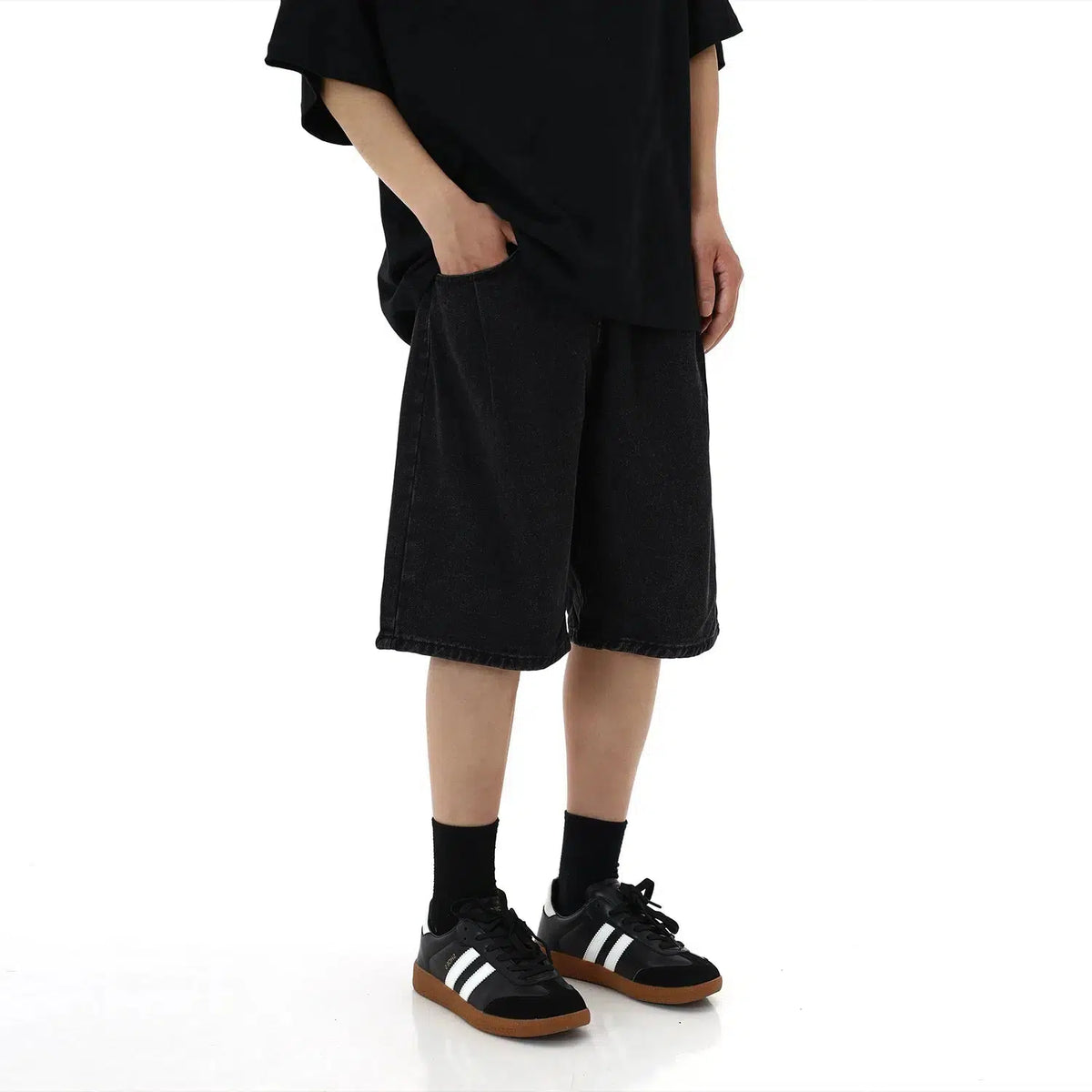 Loose Fit Denim Shorts