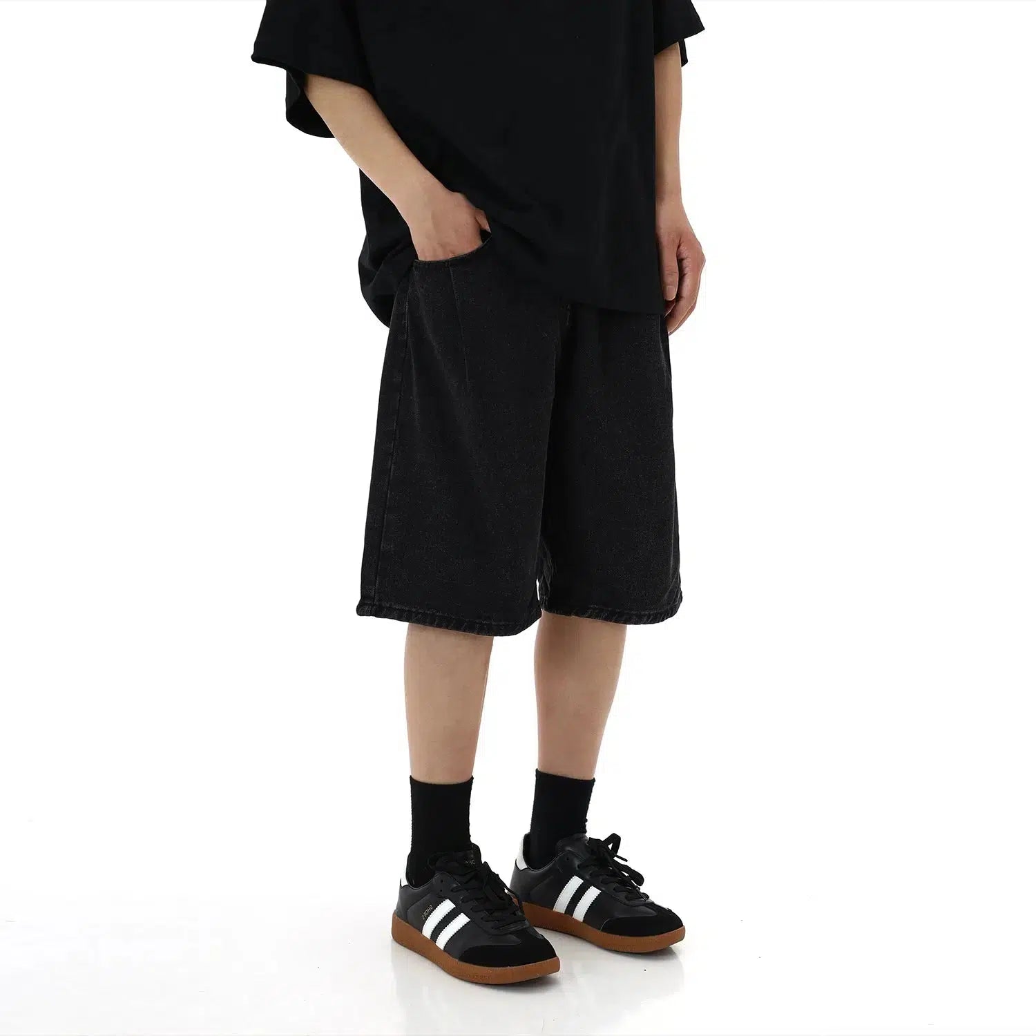 Loose Fit Denim Shorts