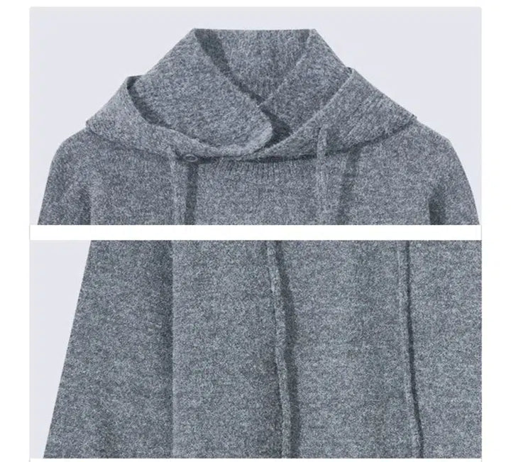 Loose Fit Knitted Hooded Sweatshirt