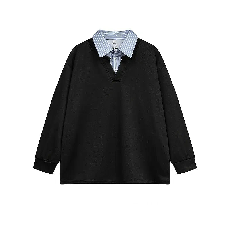 Loose Fit Lapel Pullover