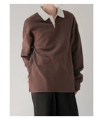 Loose Fit Lapel Pullover