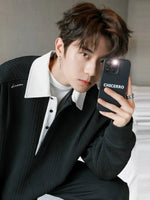 Loose Fit Lapel Pullover