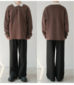 Loose Fit Lapel Pullover