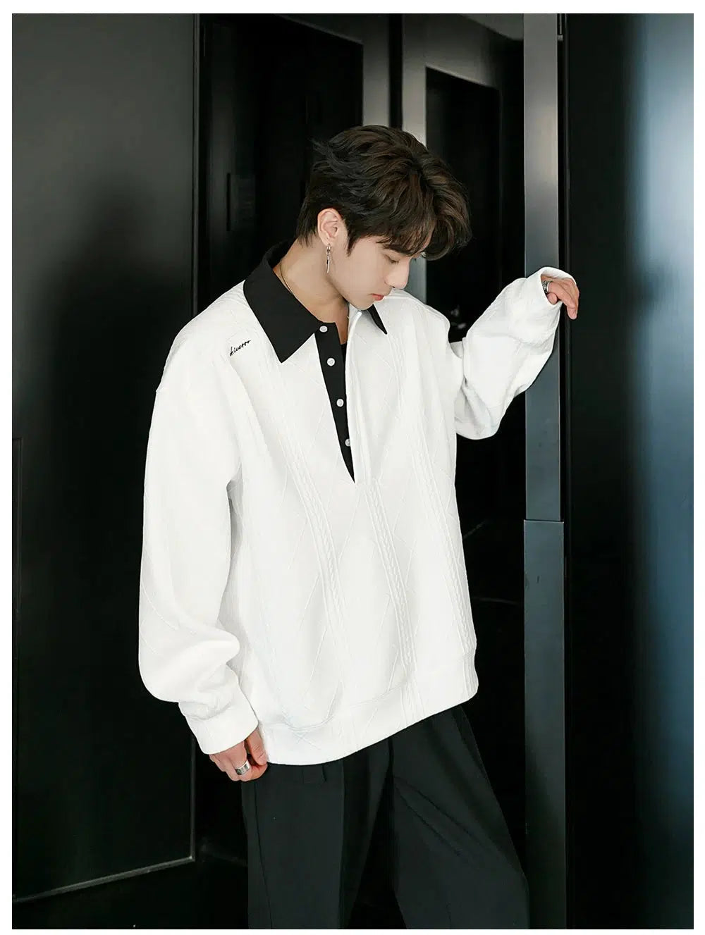 Loose Fit Lapel Pullover