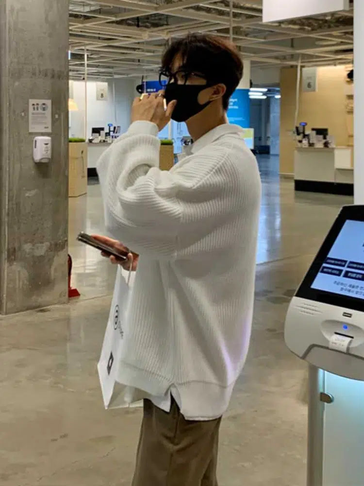 Loose Fit Lapel Sweater