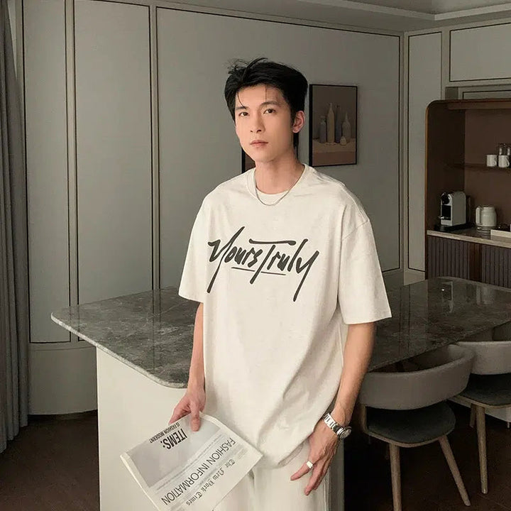 Loose Fit Letter Print T-shirt