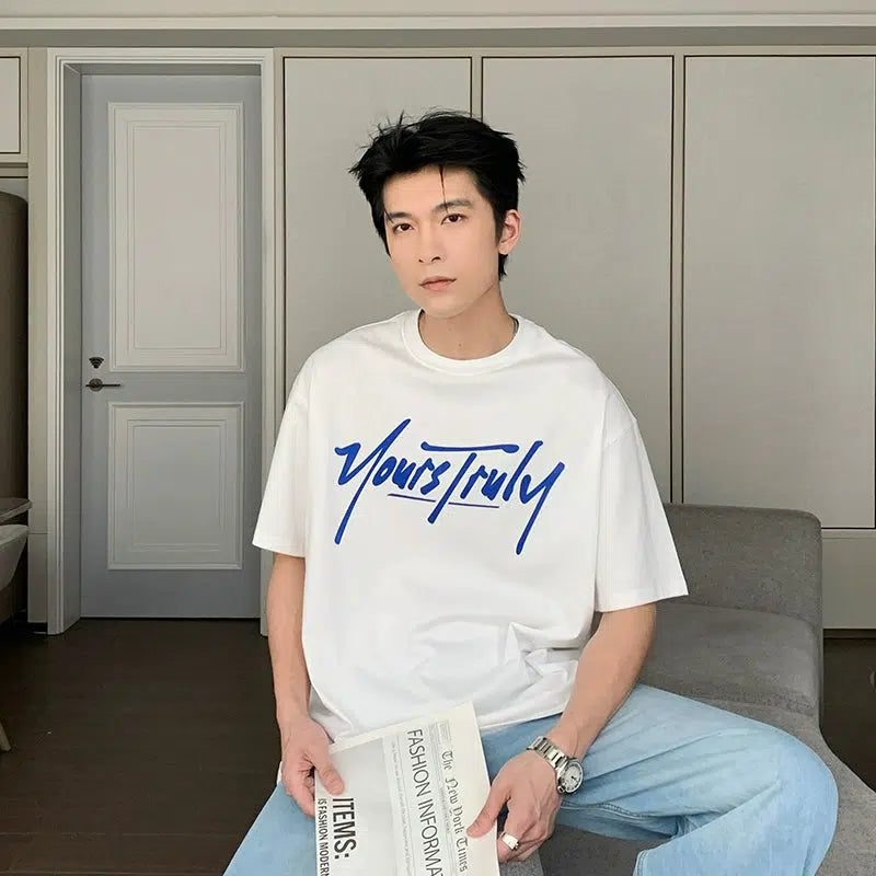 Loose Fit Letter Print T-shirt