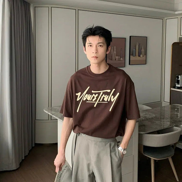 Loose Fit Letter Print T-shirt