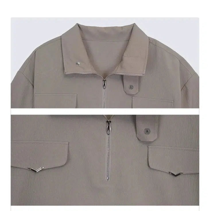 Loose Fit Polo Collar T-shirt