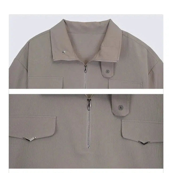 Loose Fit Polo Collar T-shirt