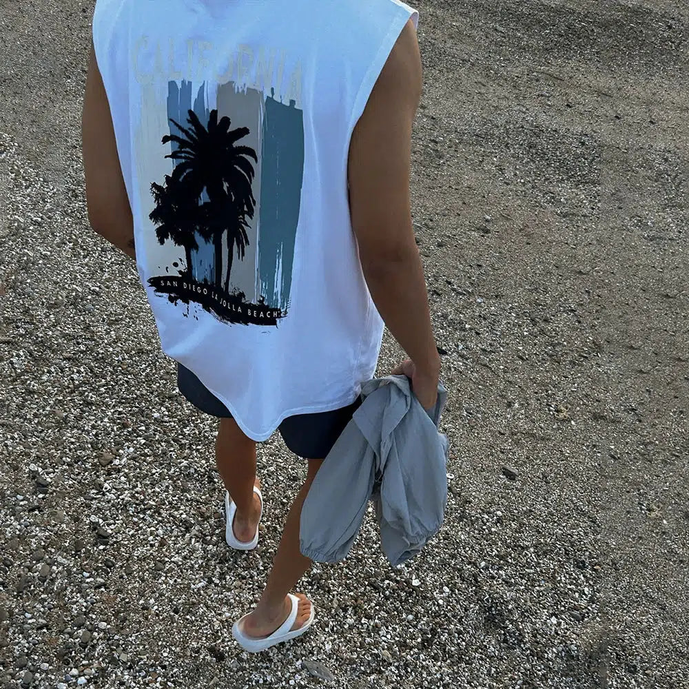 Loose Fit Printed Tank Top