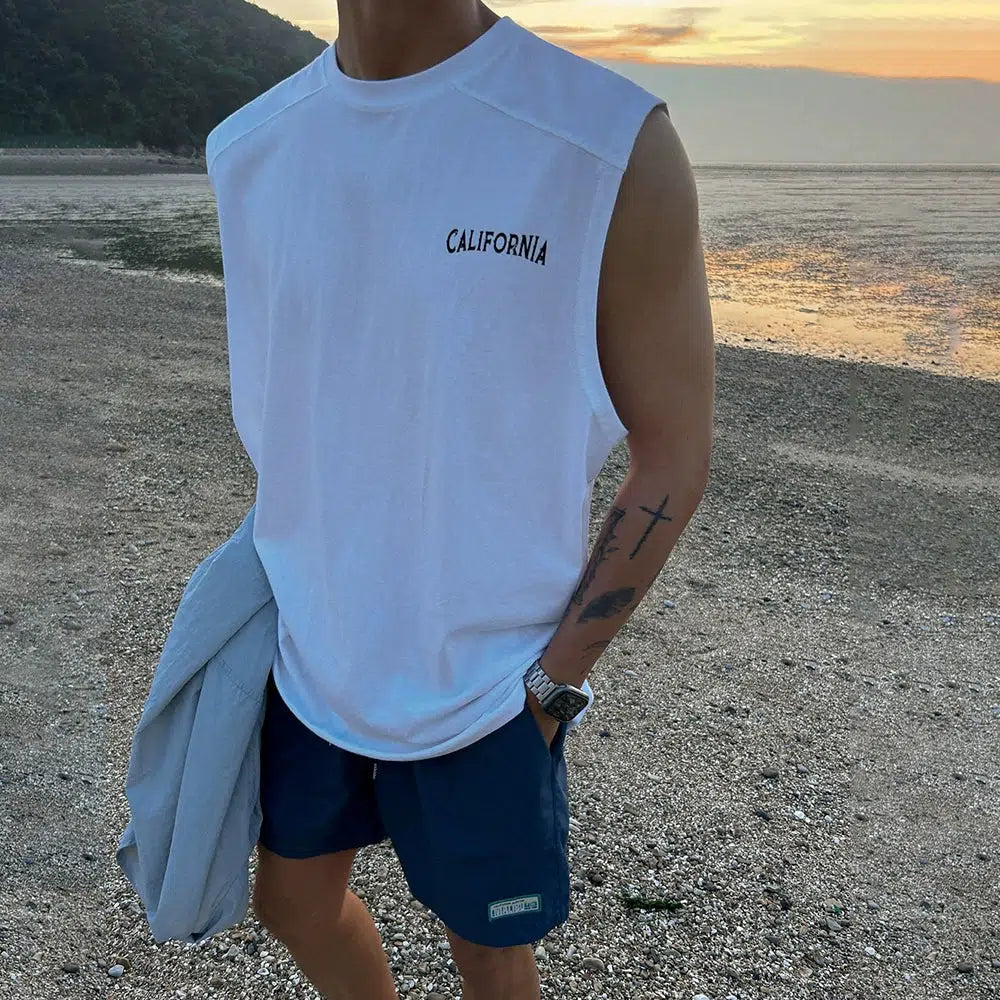 Loose Fit Printed Tank Top