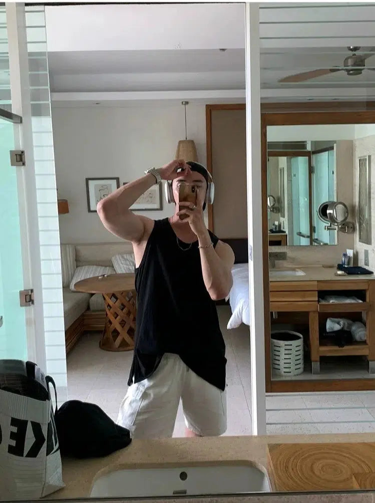 Loose Fit Side Slit Tank Top