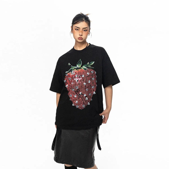 Loose Fit Strawberry Graphic T-shirt