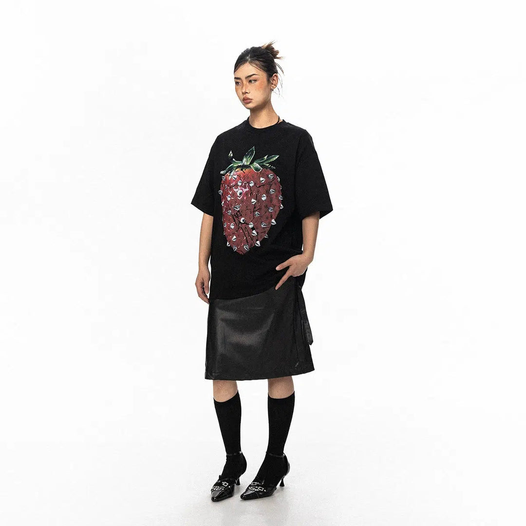 Loose Fit Strawberry Graphic T-shirt