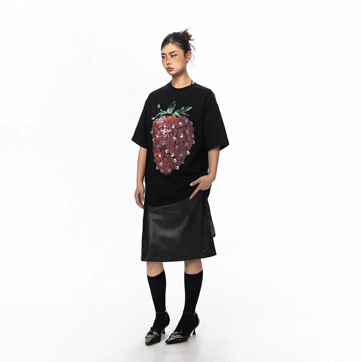 Loose Fit Strawberry Graphic T-shirt