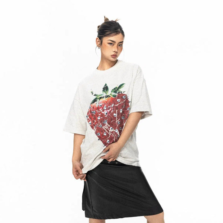 Loose Fit Strawberry Graphic T-shirt