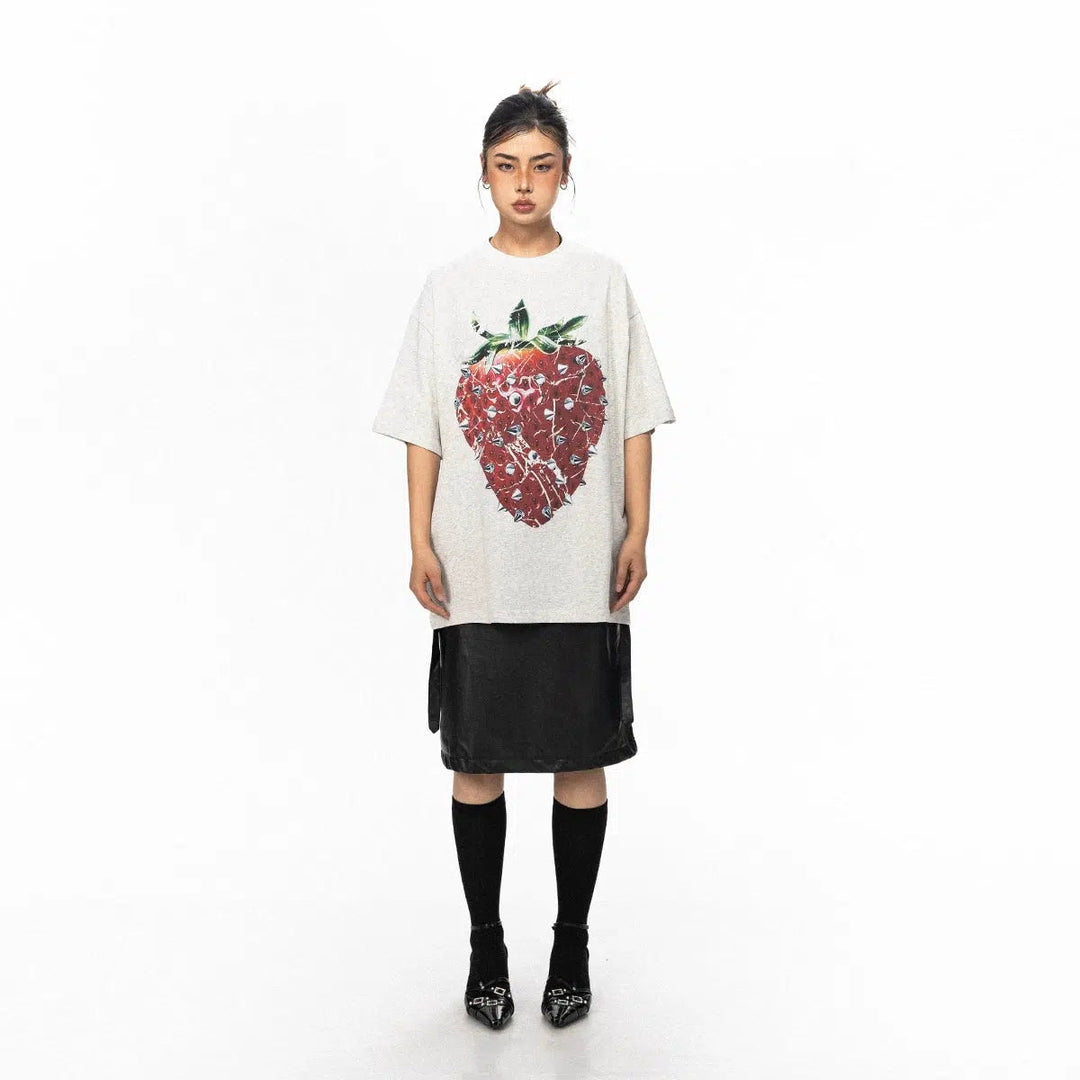 Loose Fit Strawberry Graphic T-shirt