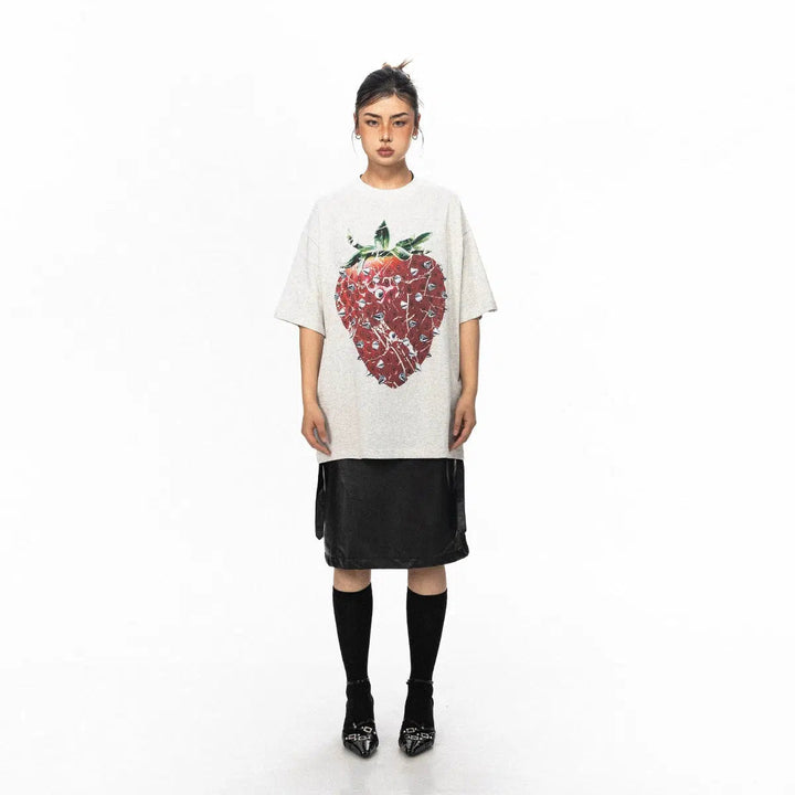 Loose Fit Strawberry Graphic T-shirt