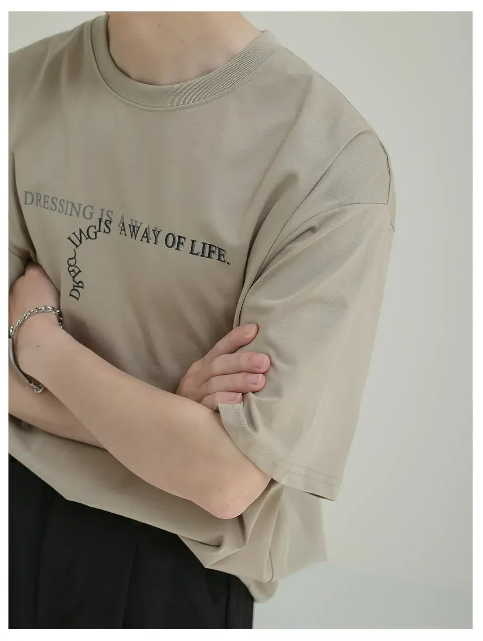 Loose Fit Text Print T-shirt