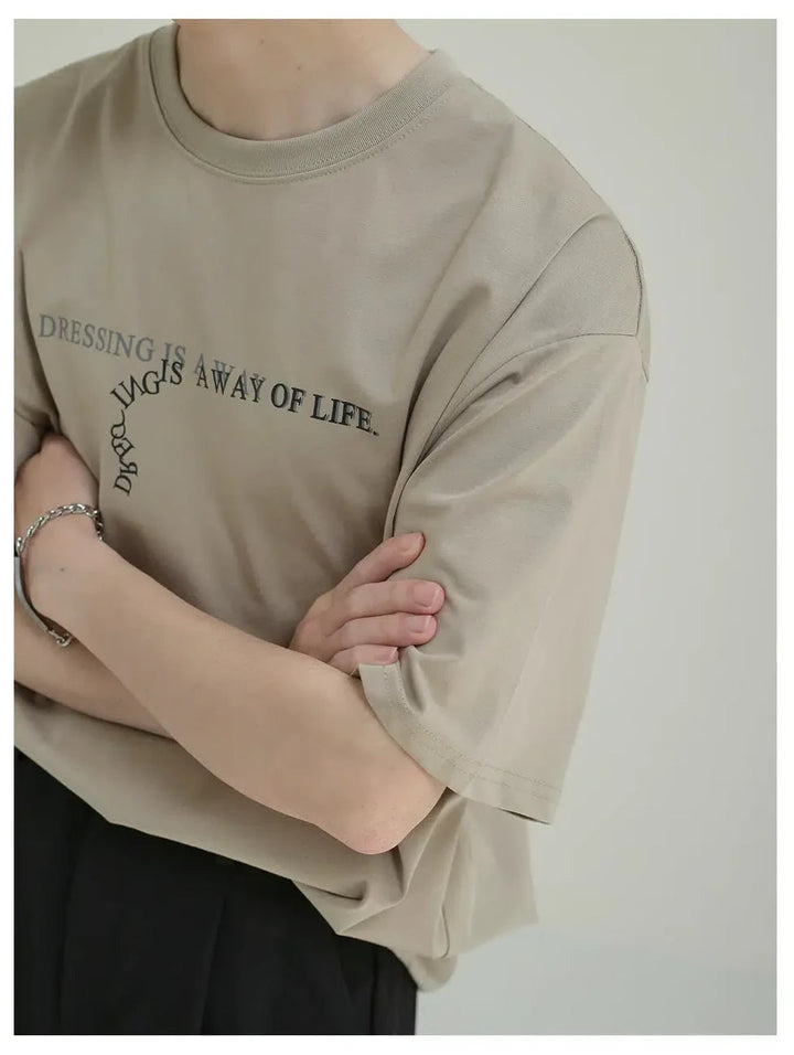 Loose Fit Text Print T-shirt
