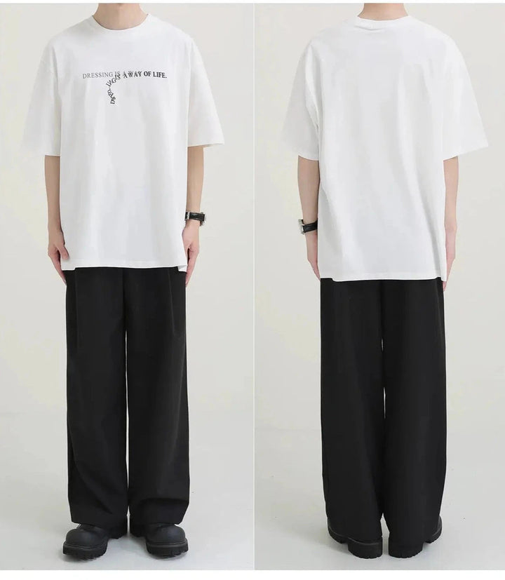 Loose Fit Text Print T-shirt
