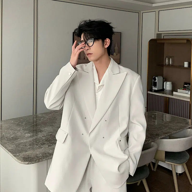 Loose Lapel Collar Suit Costume