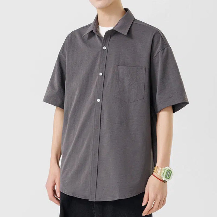 Loose Lapel Short-Sleeve Shirt