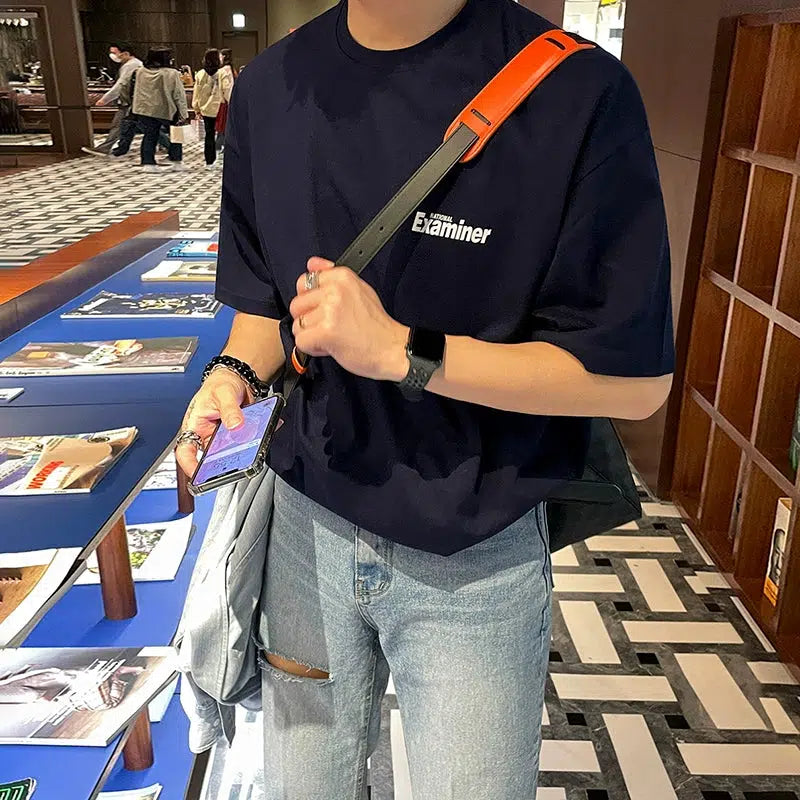 Loose Letter Printing Cotton T-shirt