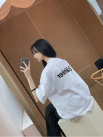 Loose Letter Printing Cotton T-shirt