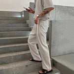 Loose Shirt Straight Pants Suit
