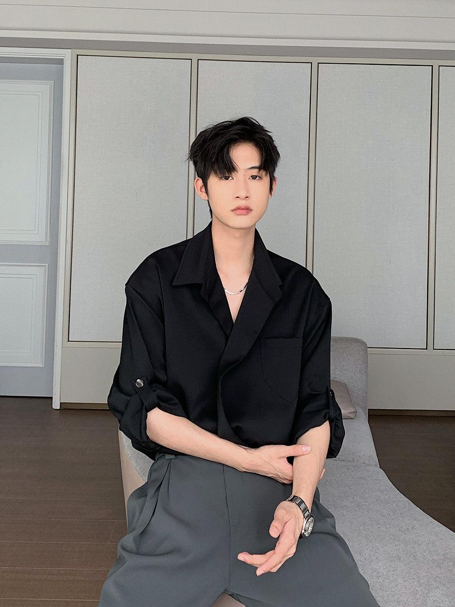 Loose Short Sleeve Thin Suit Shirt