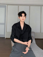 Loose Short Sleeve Thin Suit Shirt