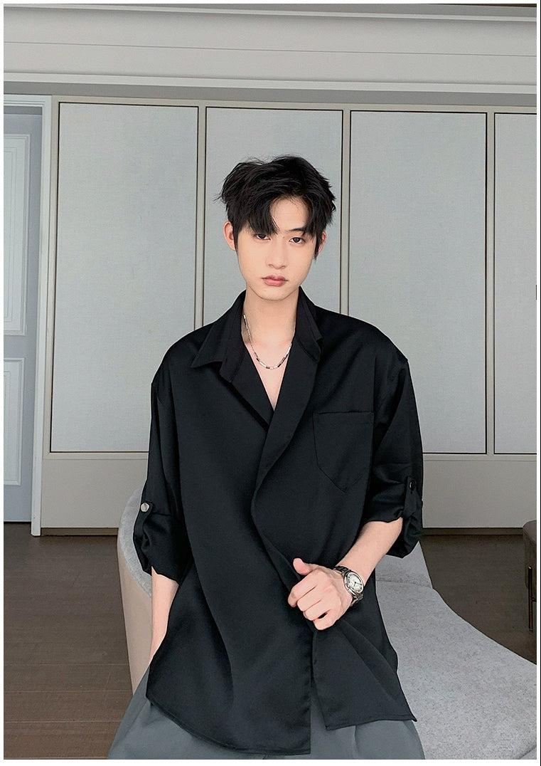Loose Short Sleeve Thin Suit Shirt