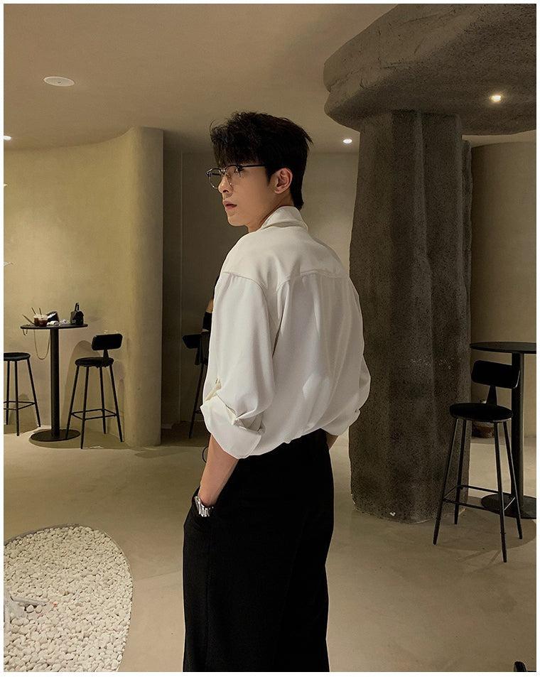 Loose Short Sleeve Thin Suit Shirt