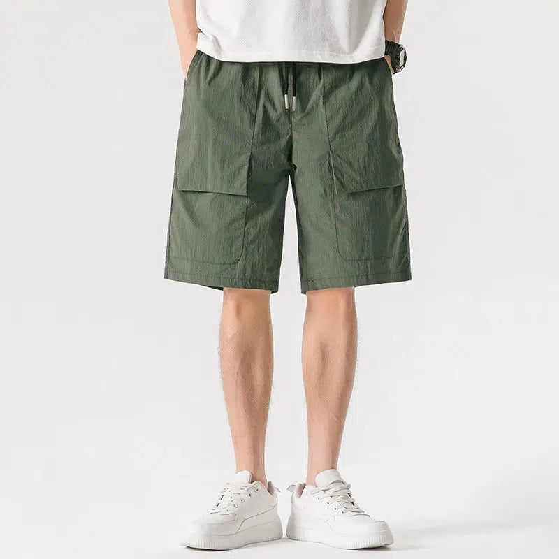 Loose Straight Drawstring Shorts