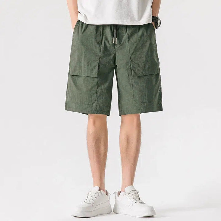 Loose Straight Drawstring Shorts