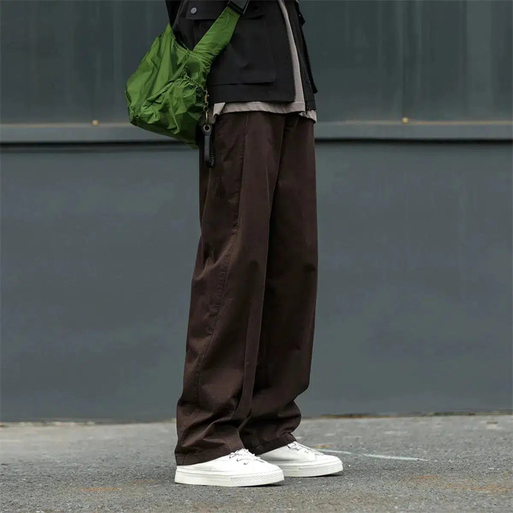 Loose Straight-Leg Workwear Pants